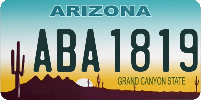 AZ license plate ABA1819