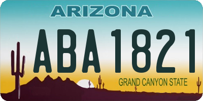 AZ license plate ABA1821