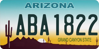 AZ license plate ABA1822