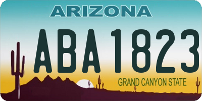 AZ license plate ABA1823