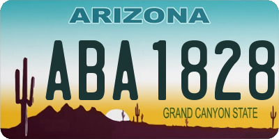 AZ license plate ABA1828