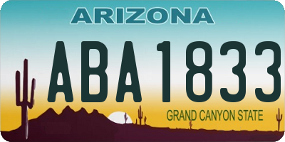 AZ license plate ABA1833