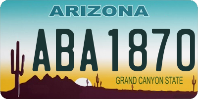 AZ license plate ABA1870