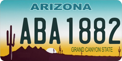 AZ license plate ABA1882