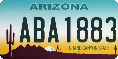 AZ license plate ABA1883