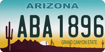 AZ license plate ABA1896