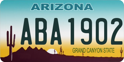 AZ license plate ABA1902
