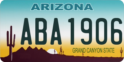 AZ license plate ABA1906