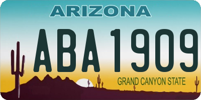 AZ license plate ABA1909