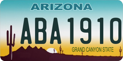 AZ license plate ABA1910