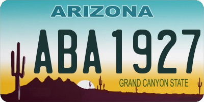 AZ license plate ABA1927