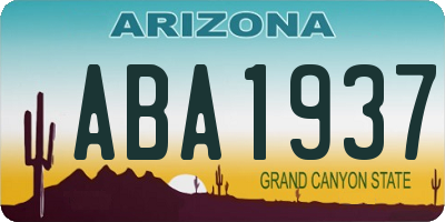 AZ license plate ABA1937