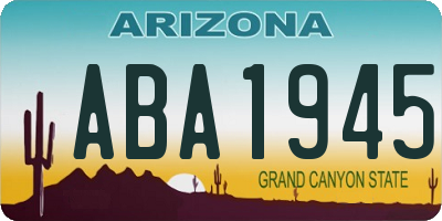 AZ license plate ABA1945