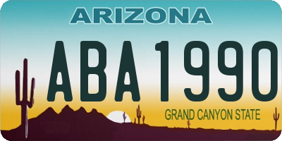 AZ license plate ABA1990