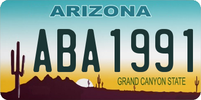 AZ license plate ABA1991