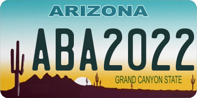 AZ license plate ABA2022