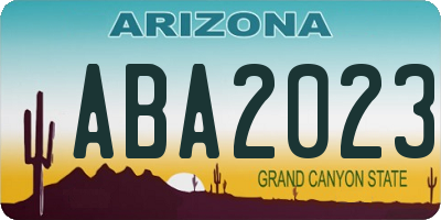 AZ license plate ABA2023