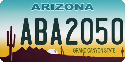 AZ license plate ABA2050