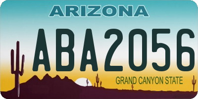 AZ license plate ABA2056