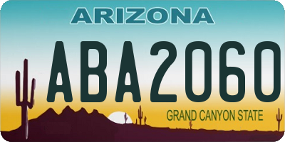 AZ license plate ABA2060