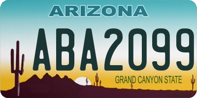 AZ license plate ABA2099