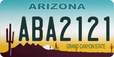 AZ license plate ABA2121