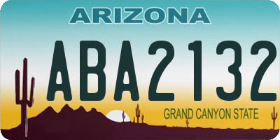AZ license plate ABA2132