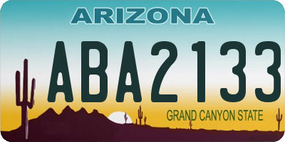 AZ license plate ABA2133