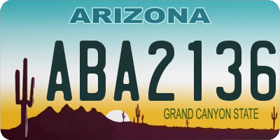 AZ license plate ABA2136