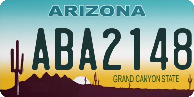 AZ license plate ABA2148