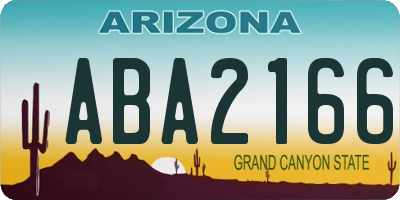 AZ license plate ABA2166