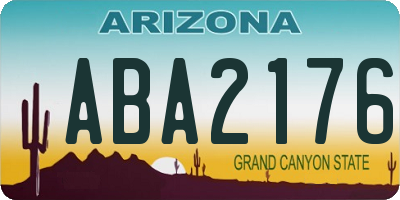 AZ license plate ABA2176