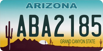 AZ license plate ABA2185