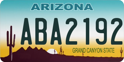 AZ license plate ABA2192