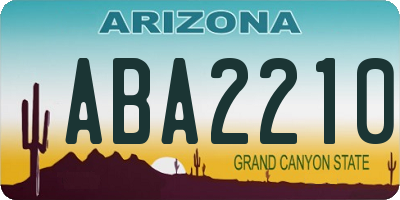 AZ license plate ABA2210