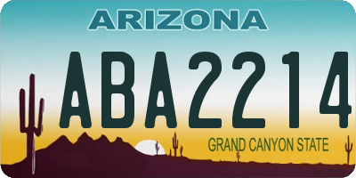 AZ license plate ABA2214