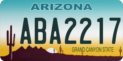 AZ license plate ABA2217