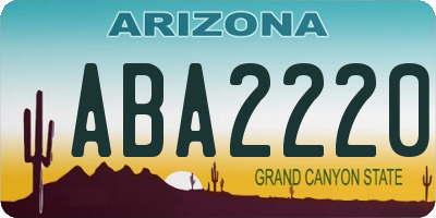 AZ license plate ABA2220