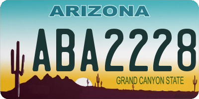 AZ license plate ABA2228