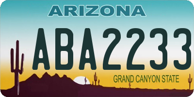AZ license plate ABA2233