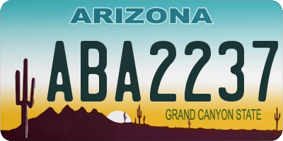 AZ license plate ABA2237
