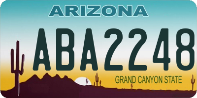 AZ license plate ABA2248