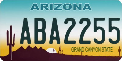 AZ license plate ABA2255
