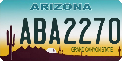 AZ license plate ABA2270