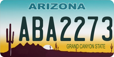 AZ license plate ABA2273