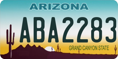 AZ license plate ABA2283