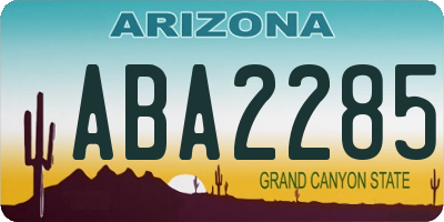 AZ license plate ABA2285
