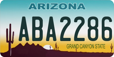 AZ license plate ABA2286