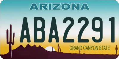 AZ license plate ABA2291