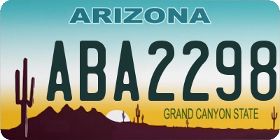 AZ license plate ABA2298